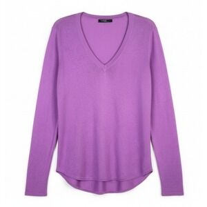 LRL Ralph Lauren Womens Silk Blend Sweater Purple Colorful Layering Office Large